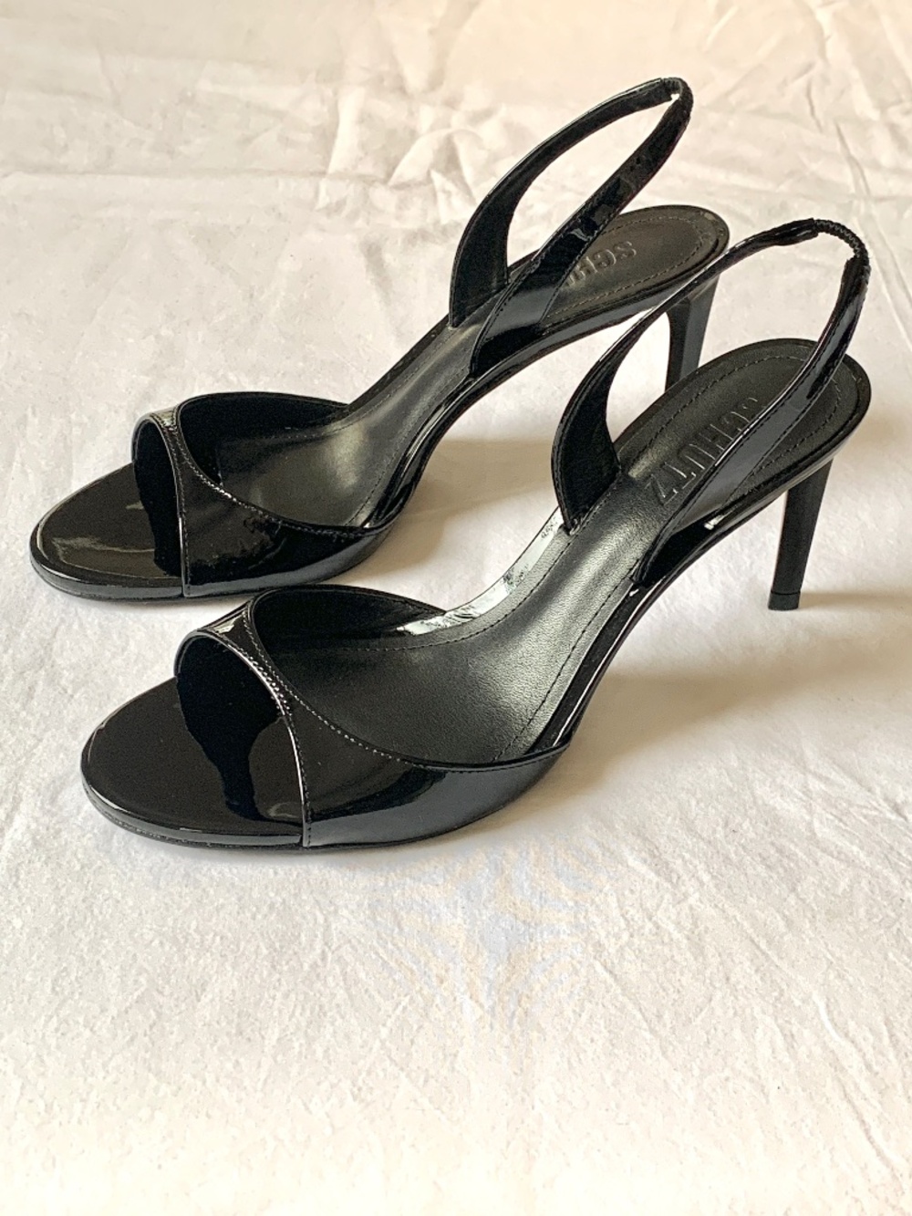Schutz Scarlett Sling Mid Heel Black 7 NEW